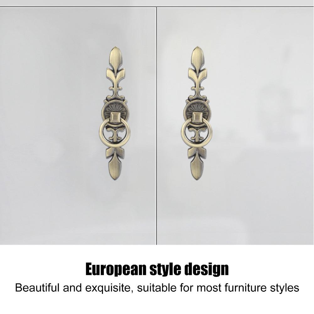2pcs Antique Bronze Ring Pull Handles Red Bronze Drawer Handles Cabinet Knobs  Dresser Closet