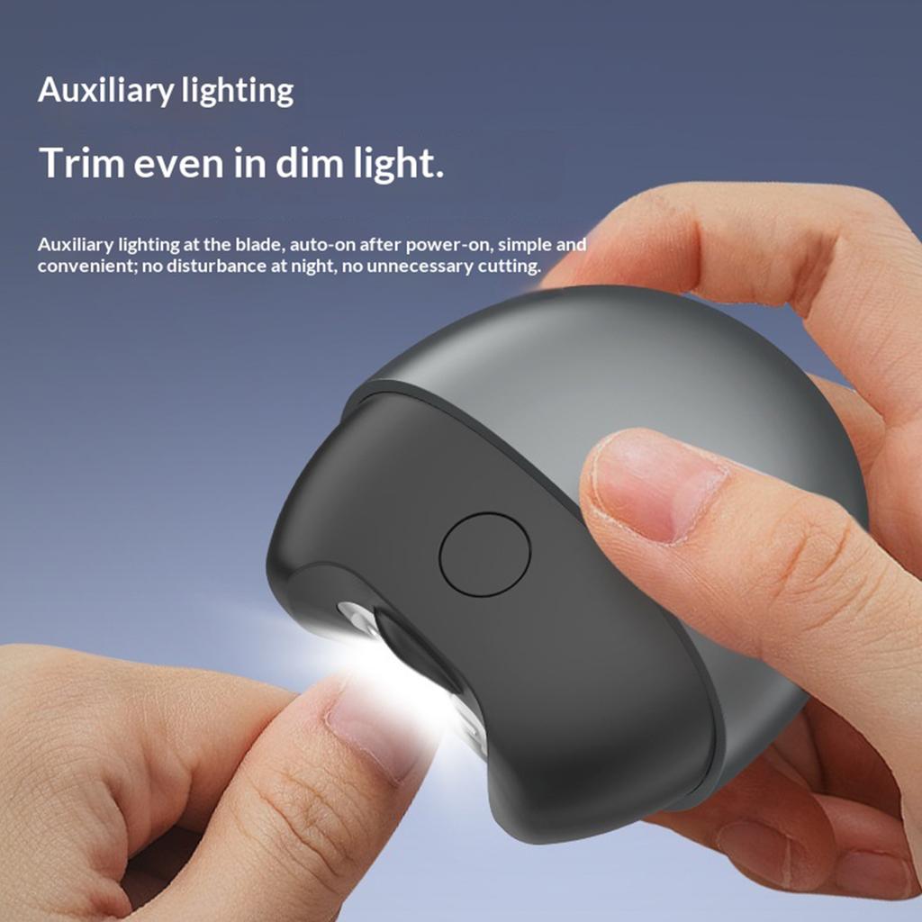 Electric Nail Clipper with Light and Scraps Storage Automatic Nail Trimmer Rechargeable Nail Cutter for Baby Care Adults Nails