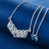 925 Sterling Silver 16-30 Inch Exquisite Geometric Pendant Necklace, Fashionable Wedding Women's Accessories Jewelry