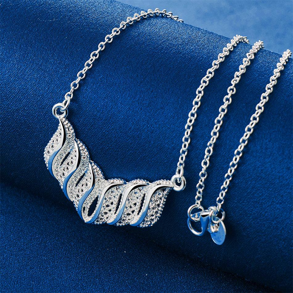 925 Sterling Silver 16-30 Inch Exquisite Geometric Pendant Necklace, Fashionable Wedding Women's Accessories Jewelry
