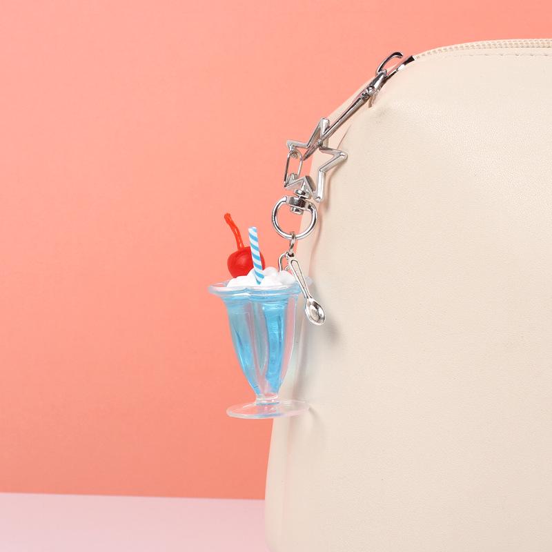 Simulated Dessert Fruit Tea Ice Cream Keychain Toy Pendant