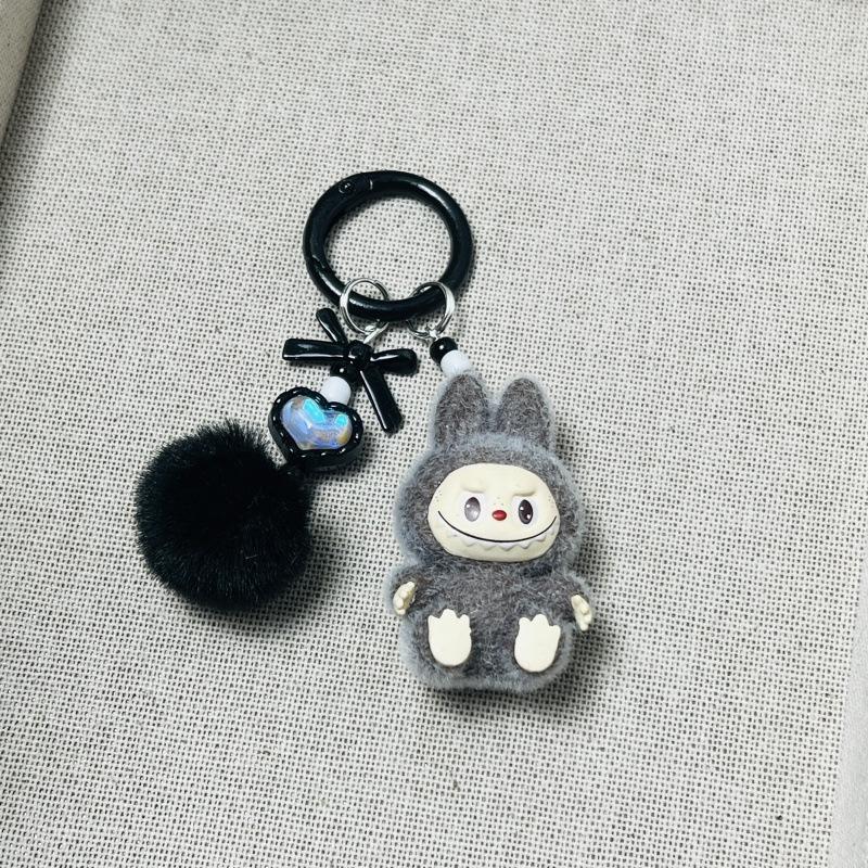 Flocking Mini Keychain Vinyl LABU Cute Grain Baby-free Bag Mobile Phone Pendant Cute Keychain