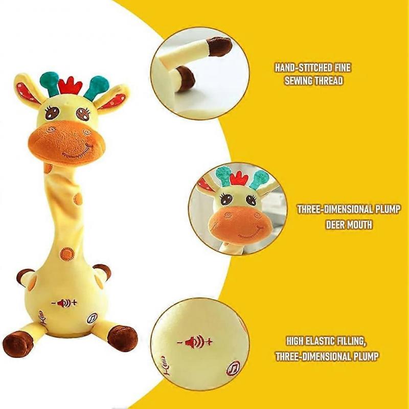 Musical Giraffes Plush Toy - Interactive Swinging, Talking, and Light-Up Soft Toy for Babies, Toddlers, Boys, and Girls, Perfect Gift