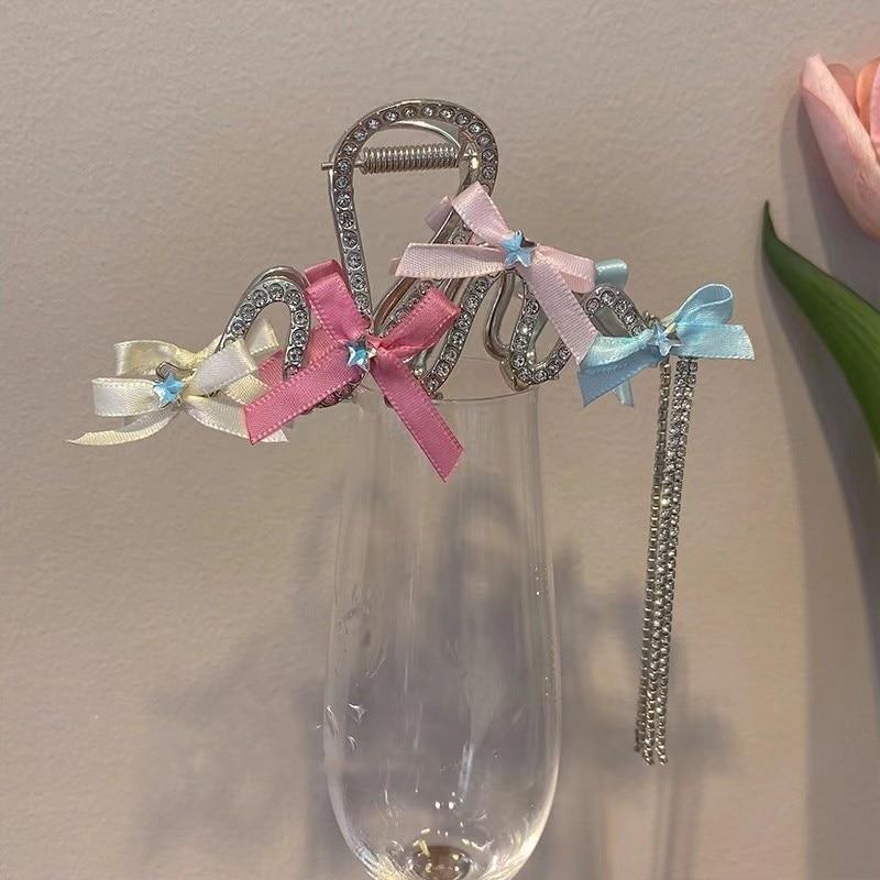 New Fashion Rhinestone Tassel Hair Claw Clips Vintage Butterfly Star Bow Hair Clips For Women Hair Accessories Hairgrips Jewelry
