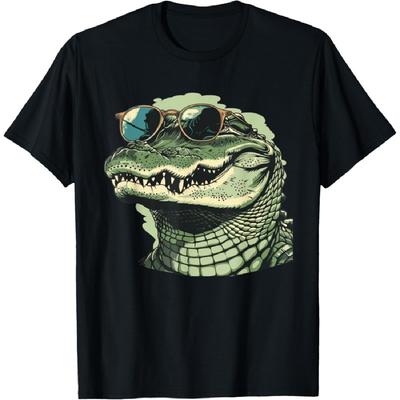 Camiseta de Aligátor Americano con Gafas de Sol