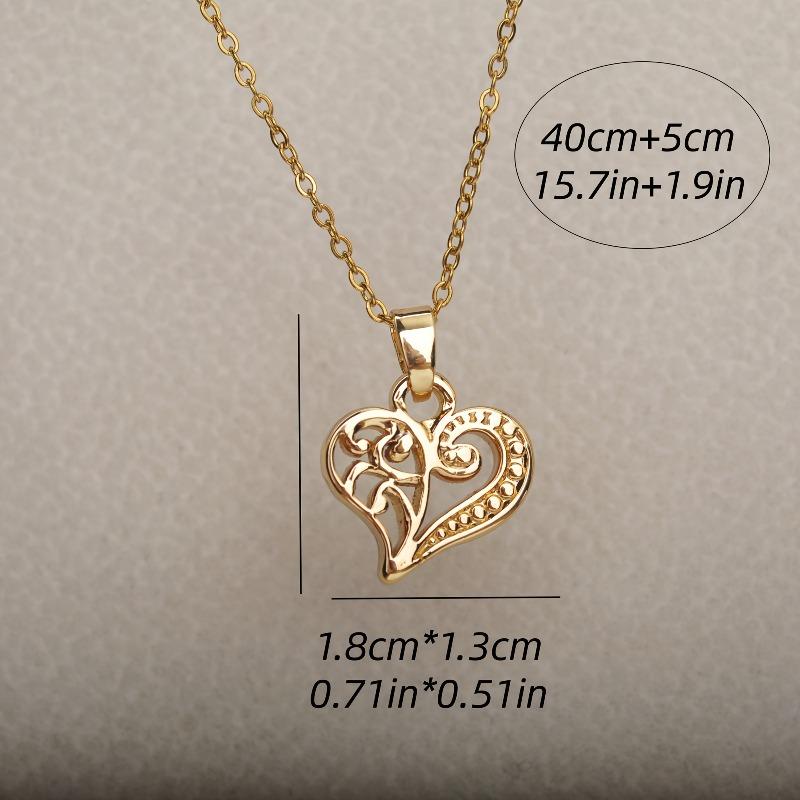 Women's all-stainless-steel heart-shaped necklace Fade-resistant elegant jewelry Commuting party gift