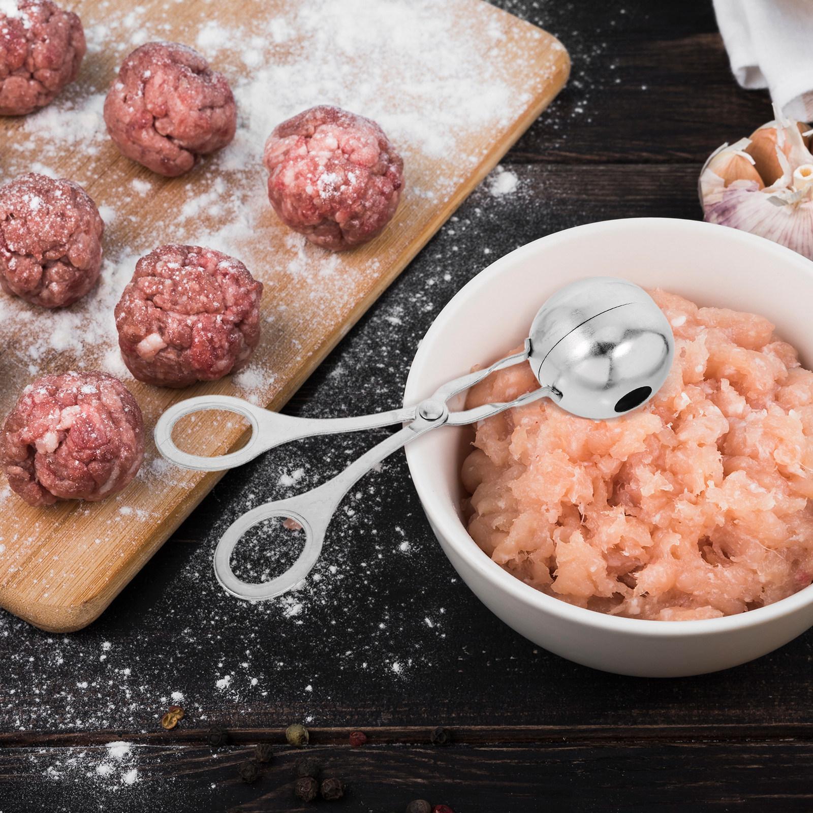 

Premium Stainless Steel Meatball Maker Nonstick Meat Baller Scoop for Meatballs Fish Balls Rice Balls Dumplings Cake Pop Maker 16X6X3.4CM