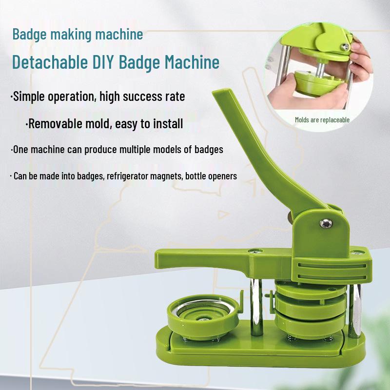 Manual Rotary Badge and Pin Maker - Creative Medal and Card Press Machine