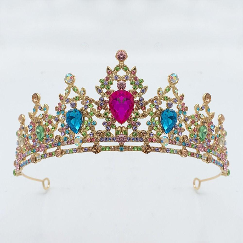 Elegant Bridal Tiara Luxury Princess Rhinestone Crown Exquisite Baroque Crown  Women/Girls