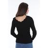 Standard Size Stair Collar Knitwear Blouse