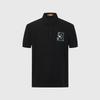 [Skin Friendly and Comfortable Embroidered Logo] Spring and Summer Fashion Gradient Cartoon Pattern Men's Short Sleeved Polo Shirt