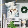 Winter Welcome Garden Flag - Double-Sided Polyester Flag, Outdoor Seasonal Decoration, Charming Deer & Boy Design, Electricity-Free Lawn Decor - 1 Pi