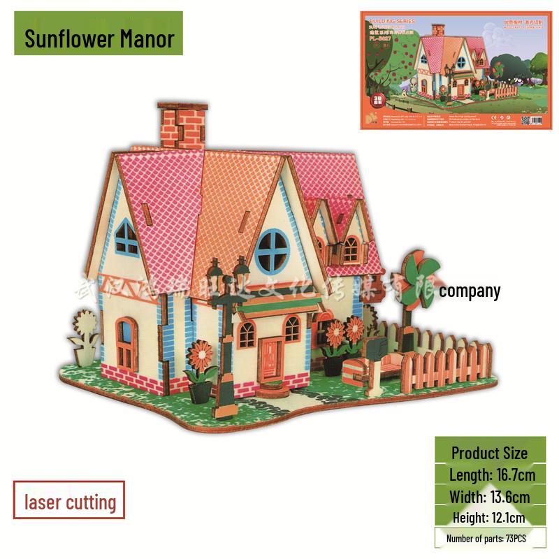 3D DIY Wooden Jigsaw Puzzle Model - Laser Cut Building Set