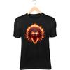 Skull Lion Warrior II T-Shirt – Bone Armor, Fiery Red Mane, Roaring In Void
