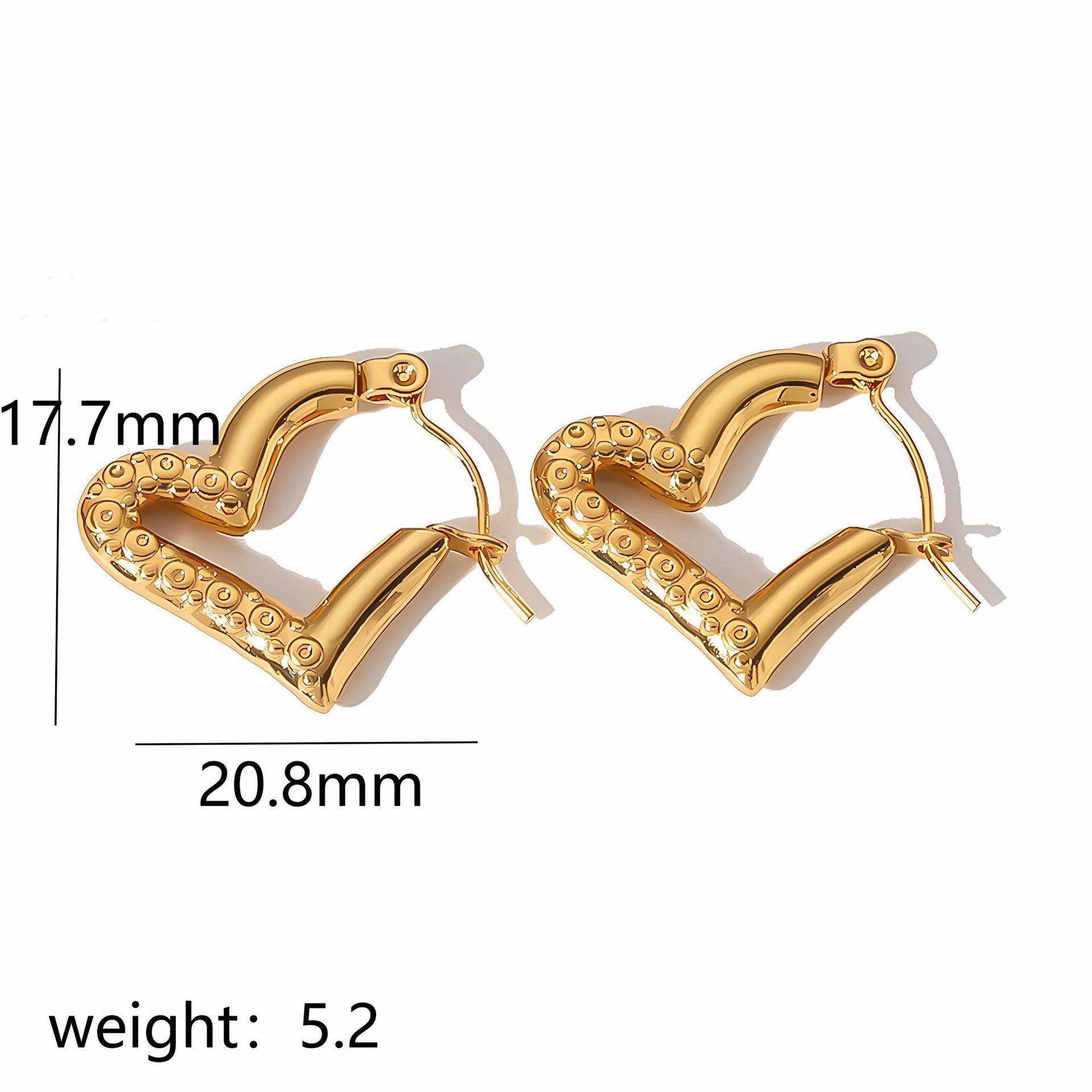 

INS нишевые серьги 18-каратное золото нержавеющая сталь бамбуковые серьги-гвоздики любовь серьги с узором хлеба высококачественные серьги