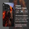 Creative Flame Black Horse Pattern Tempered Glass Phone Case for OnePlus 13R 12 11 10 Pro ACE2 ACE3 Nord CE4 CE3 CE2 Lite Cover