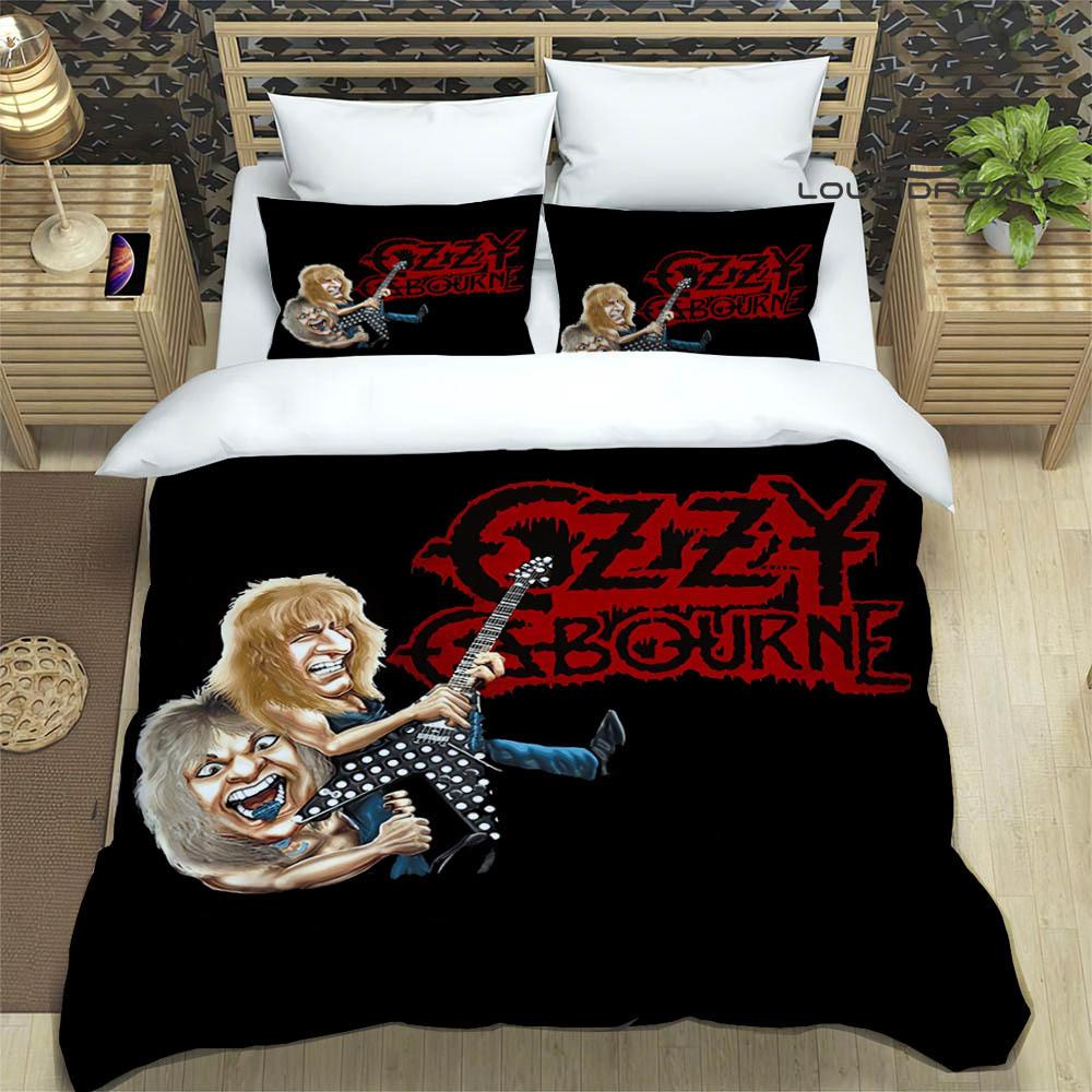 Set Biancheria da Letto Stampati Ozzy Osbourne squisito set di biancheria da letto copripiumino set piumone set biancheria da letto lusso regalo di compleanno