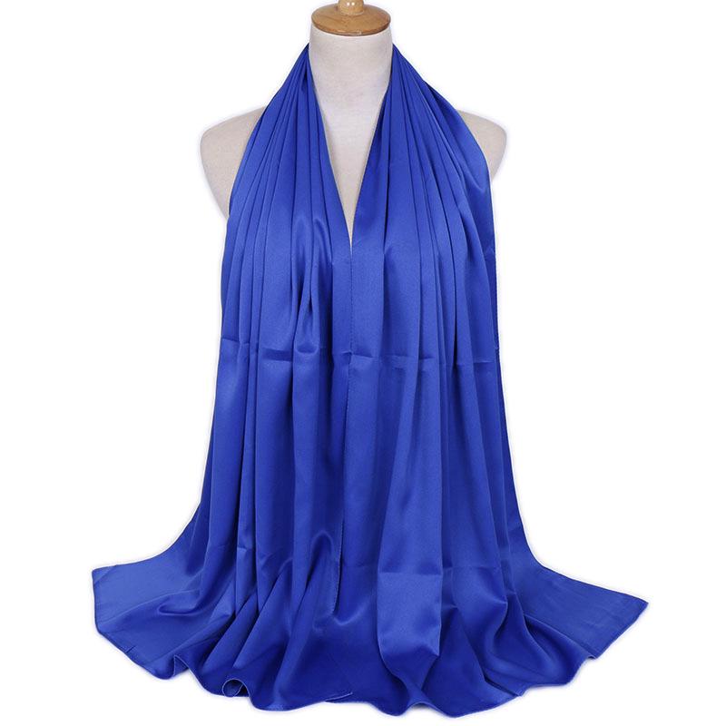 Damen Einfarbig Bandana Imitation Seide Schal Muslim Schal Schal