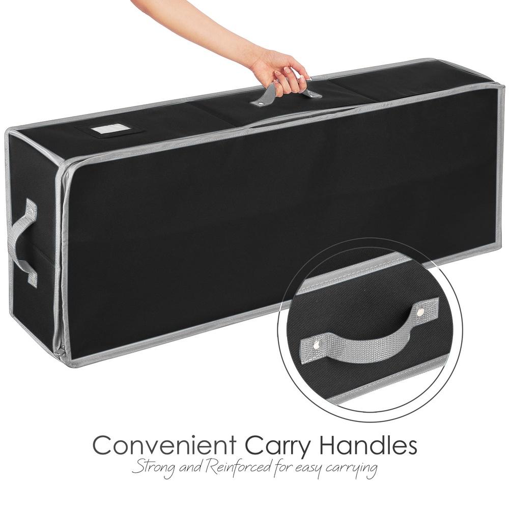 Holiday Christmas Wrapping Paper Storage Organizer Durable Waterproof Box with Clear Pockets Zipper Closure Space Saving Gift