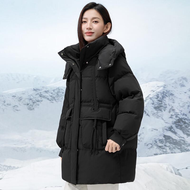 Xuezhongfei Women's Winter Detachable Hood Duck Down Puffer Jacket X40149408F