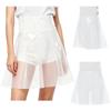 S-XXL Doorzichtig PVC Hoge Taille Geplooide Zoom A-lijn Minirok Transparante Cover-up Rok voor Vrouwen Strandfeest Rave Clubkleding Festivals
