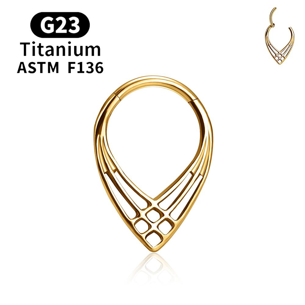 

ASTM F136 G23 Титанові Пірсинг Септум Серце Кільця для Носа 16G З шарніром Клікер Трагус Хрящ Вуха Helix Панк Прикраси для Тіла 16G 1.2x10mm