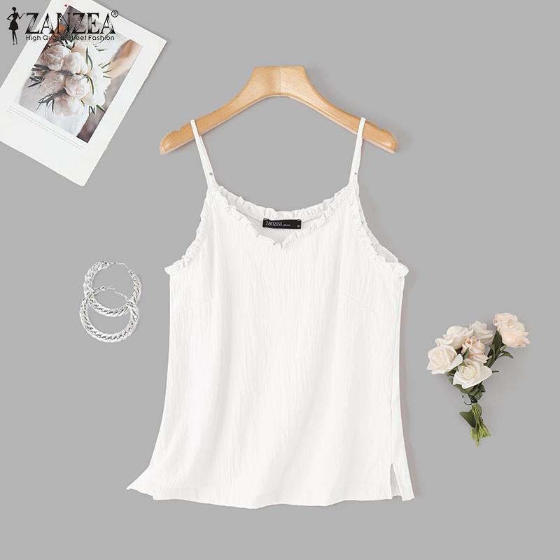 ZANZEA Women Summer Casual Sleeveless Straps Camisoles