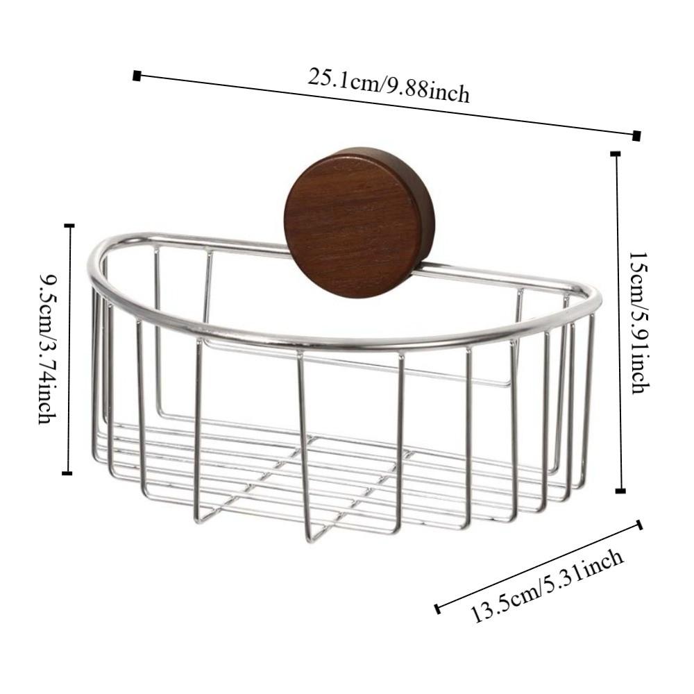 Stainless Steel Suction Cup Storage Rack Hollow-out Tissue Holder Bathroom Organizer Shelf Home