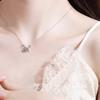 925 Sterling Silver Bowknot Design Cubic Zirconia Necklace for Women Exquisite Bridal Wedding Necklace Chic Jewelry