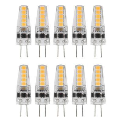 10 bombillas LED G4 de 2 W con base de dos pines, regulables, para lámpara de techo, lámpara de mesa, 2700 K CA