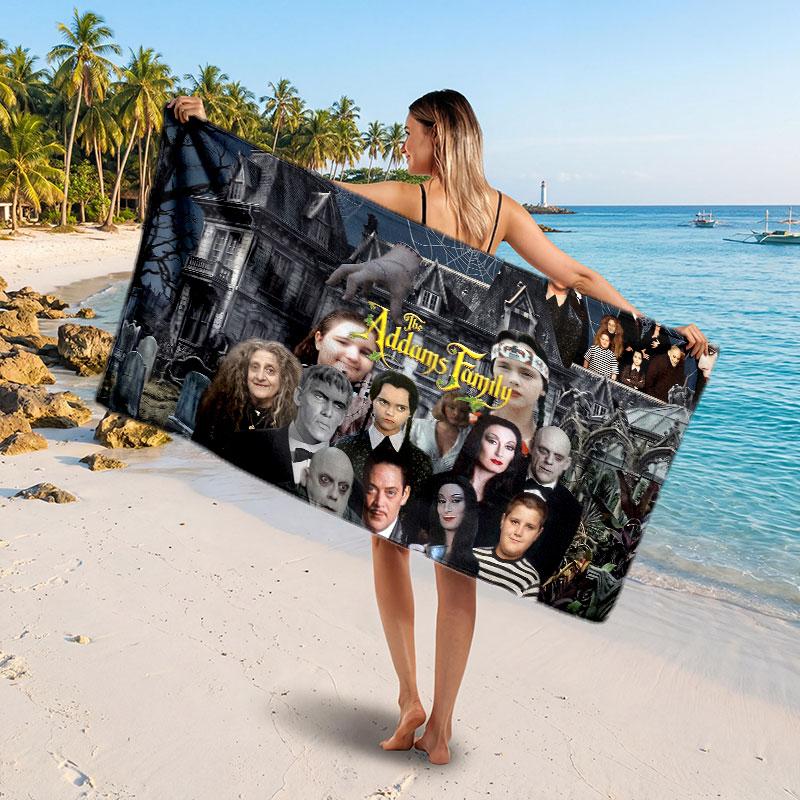 Large Beach TowelThe Addams Family Soft Absorbent Towel Beach Bath Home Use