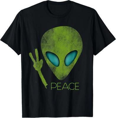 Alien Peace Cool Funny Cute UFO Lover Birthday Gift T-Shirt