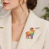 Beautiful Goat Enamel Brooch -inlaid Rhinestone Brooch Trendy Animal Pin  Wedding