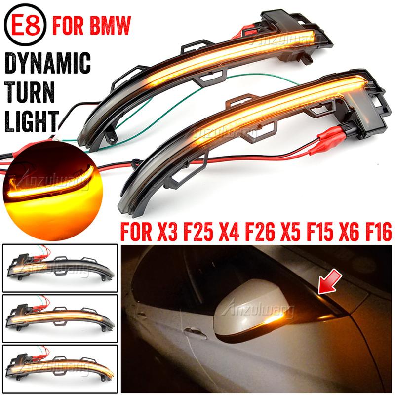 Fit for BMW X3 F25 2014-2017 LCI Facelift model Side Rearview Mirror Indicator Blinker Light Sequential Dynamic Turn Signal