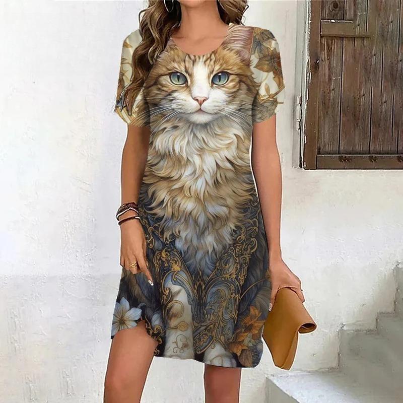 

Casual Loose Comfortable Top Fashion Print Long Sleeve Simple Casual Dresses 8XL