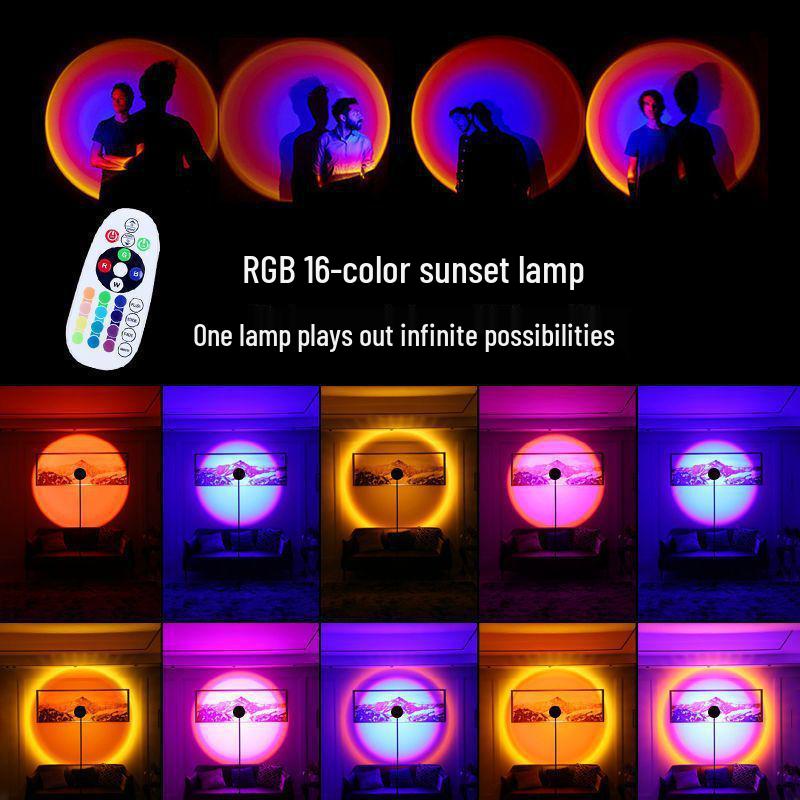 Seven-Color Remote Controlled Sunset Atmosphere Projector Lamp