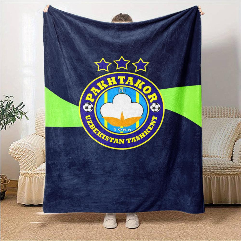 PAKHTAKOR FC Print Flannel Blanket High Quality Warm Comfortable Cover for All Seasons Perfect for Gifts Home Decor