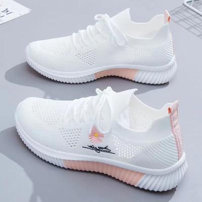 Frauen Casual Schuhe Mode Atmungsaktive Wanderschuhe Mesh Flache Schuhe Turnschuhe Frauen Gym Vulkanisierte Schuhe Weiß Weibliche Schuhe