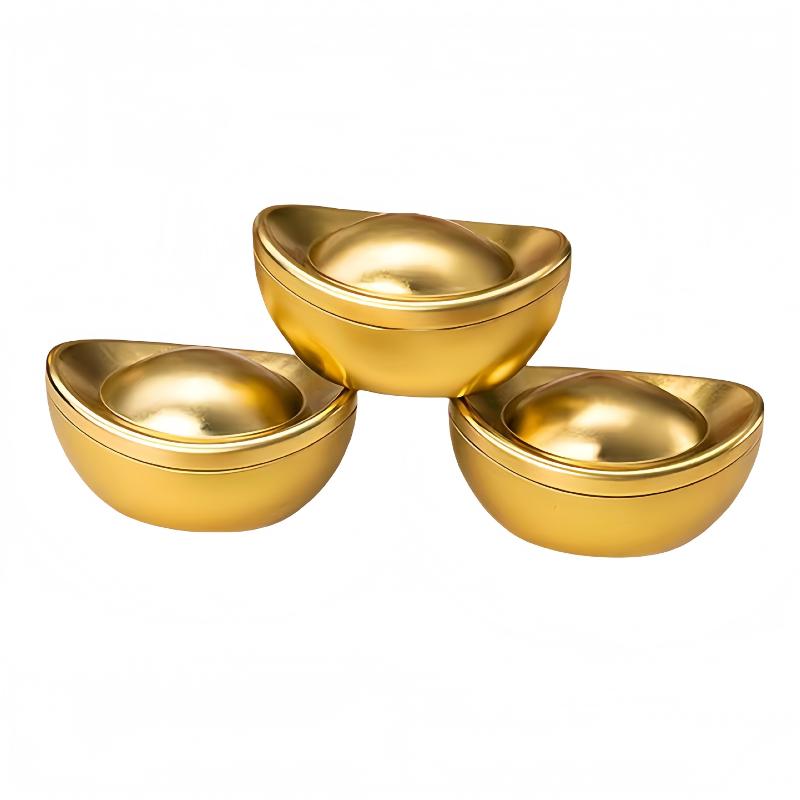 1/3Pcs Ingot Shaped Tinplate Candy Box Storage Biscuits Treats Tea Jar Gift Container With Lid For Wedding Party Decorative Boxe