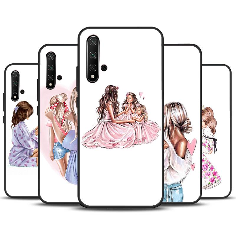 Mom and Daughter Case For Huawei P30 Pro P20 P40 Lite Nova 9 10 SE 11 3i 7i 8i 11i Y91 Y60 Y70 Y61 Y90 Cover