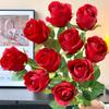 Artificial Pink Rose Flower Valentine's Day Wedding Bridal Photography Props Home Decoration Simulation Silk Rose Bouquet