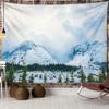 Mountains Psychedelic Tapestry Starry Sky Wall Hanging Star Stars Leaf Village Dorm Decor Blanket 130Cm Woven Personalized
