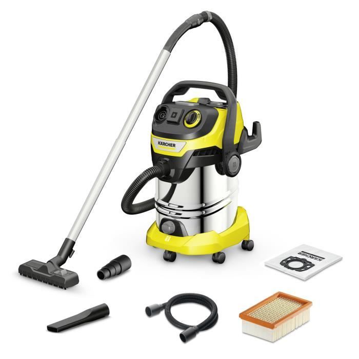 Aspirateur à cylindre Kärcher 1.628-360.0 Noir, Acier inoxydable, Jaune
