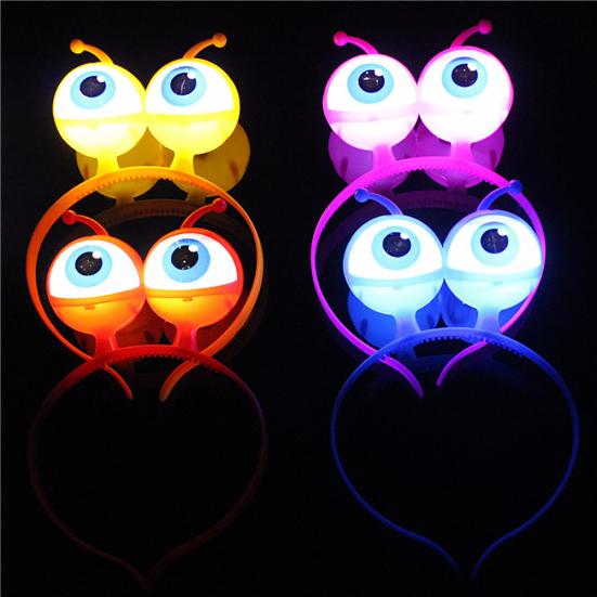 Shining Big Eyes Alien LED Hair Band Halloween Party Ball Concert Headwear Prop