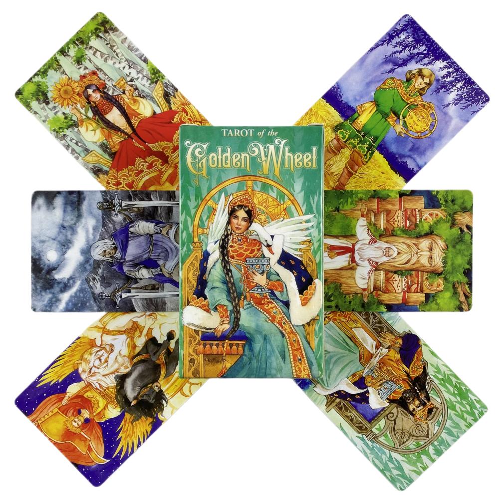 Carte dei Tarocchi della Ruota d'Oro Mazzo Oracolo da 78 Carte Edizione Divinazione delle Visioni Inglese Giochi da Tavolo
