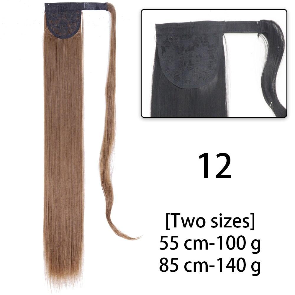 LISI HAIR Długie proste falowane syntetyczne włosy z kucykiem damskie do noszenia na co dzień to ekstra 85 cm kucyk z włosów