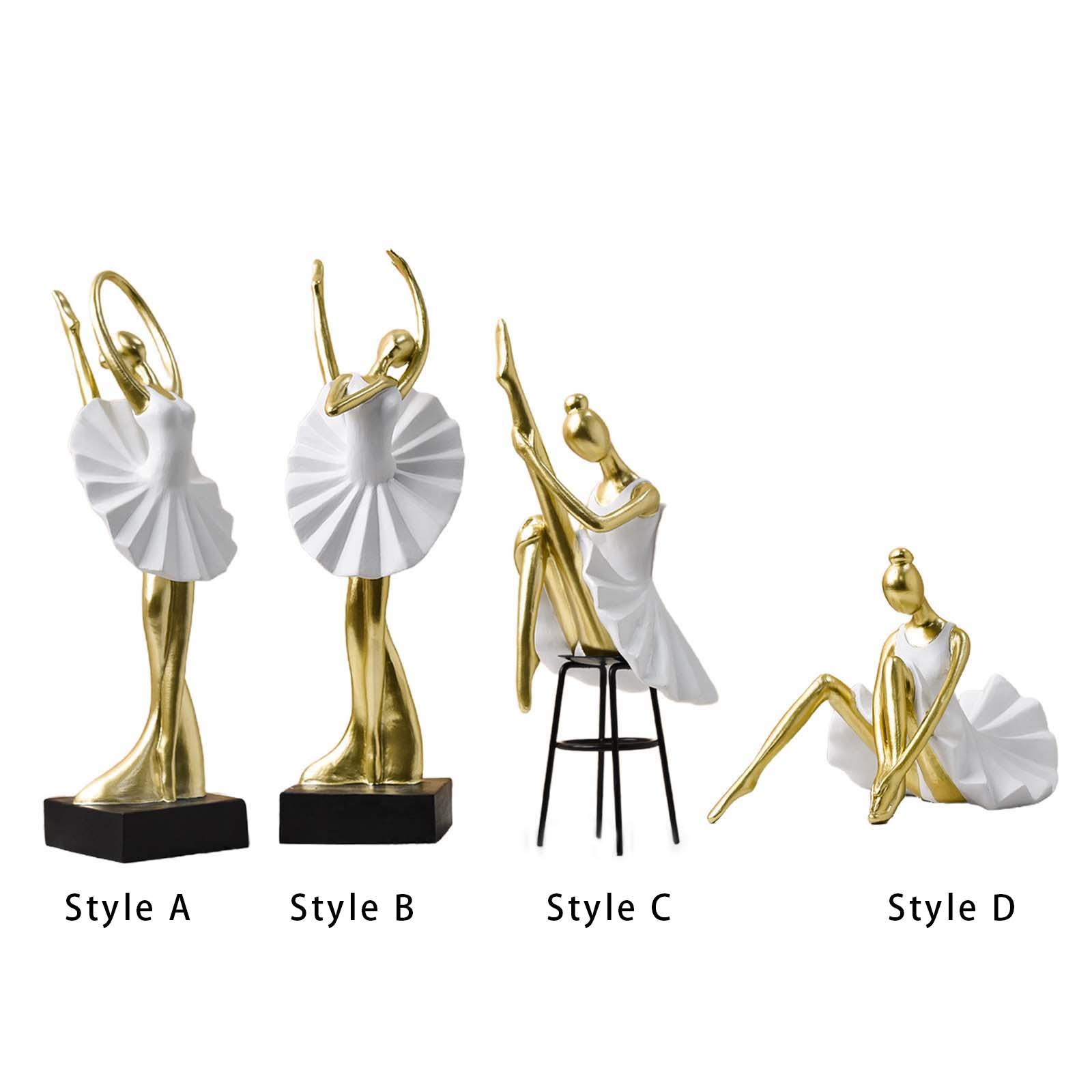Ballerina Resin Statues Figurines Table Centerpieces Ballet Dancer Sculptures for Housewarming Entrance Cabinet Wedding Birthday Style C 10x11x27cm