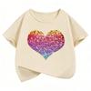 Colorful Love Heart Short Sleeve T Shirts Y2k Kids Children's T-shirt Boys Girls Summer Spring Casual Top Tee Shirt