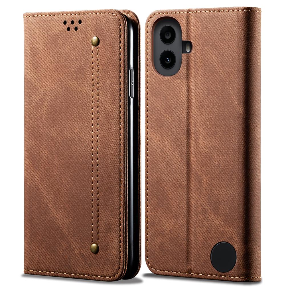 For Nothing CMF Phone 1 Case Jeans Cloth Texture Anti-Scratch Leather Stand Phone Cover