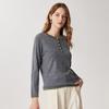 Zhaojun Women's Casual Rolled-Edge Half-Open Knit Wool Blend Sweater